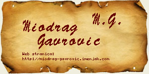 Miodrag Gavrović vizit kartica